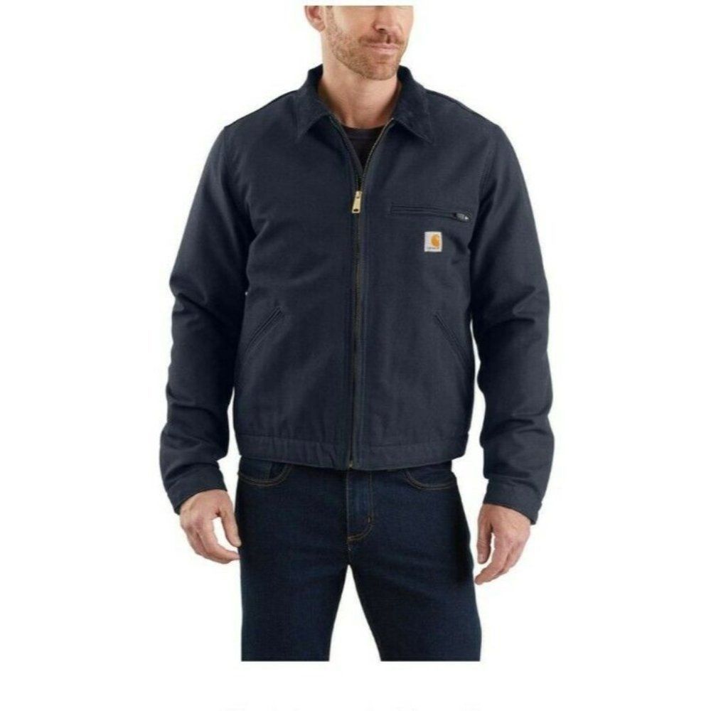Carhartt Mens Blue 100% Cotton Long Sleeve Collared Pockets Full Zip Jacket XL